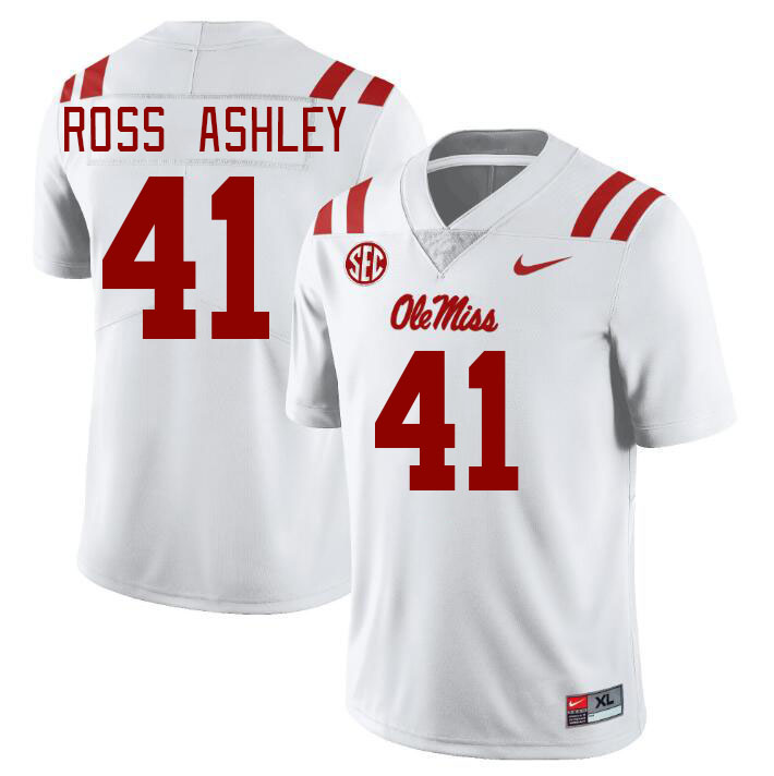 Men #41 John Ross Ashley Ole Miss Rebels College Football Jerseys Stitched Sale-White